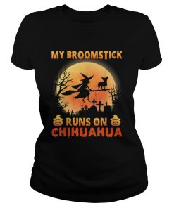 My Broomstick Run On Chihuahua Moon Pumpkins Halloween  Classic Ladies