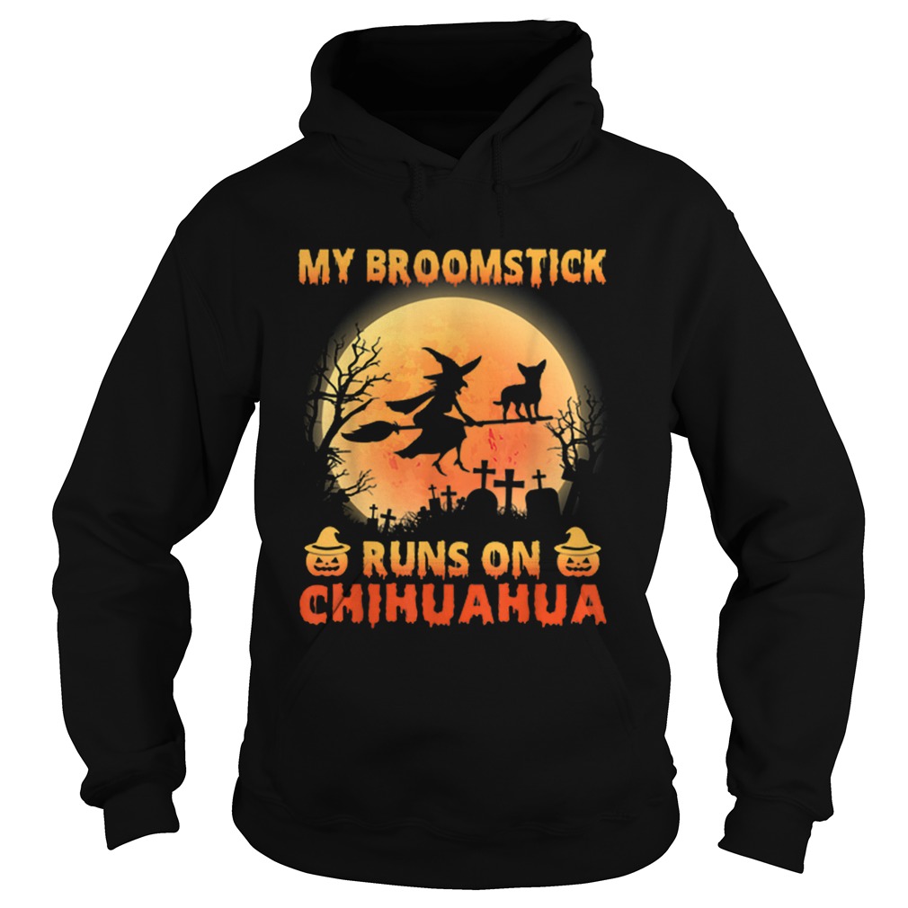 My Broomstick Run On Chihuahua Moon Pumpkins Halloween Hoodie