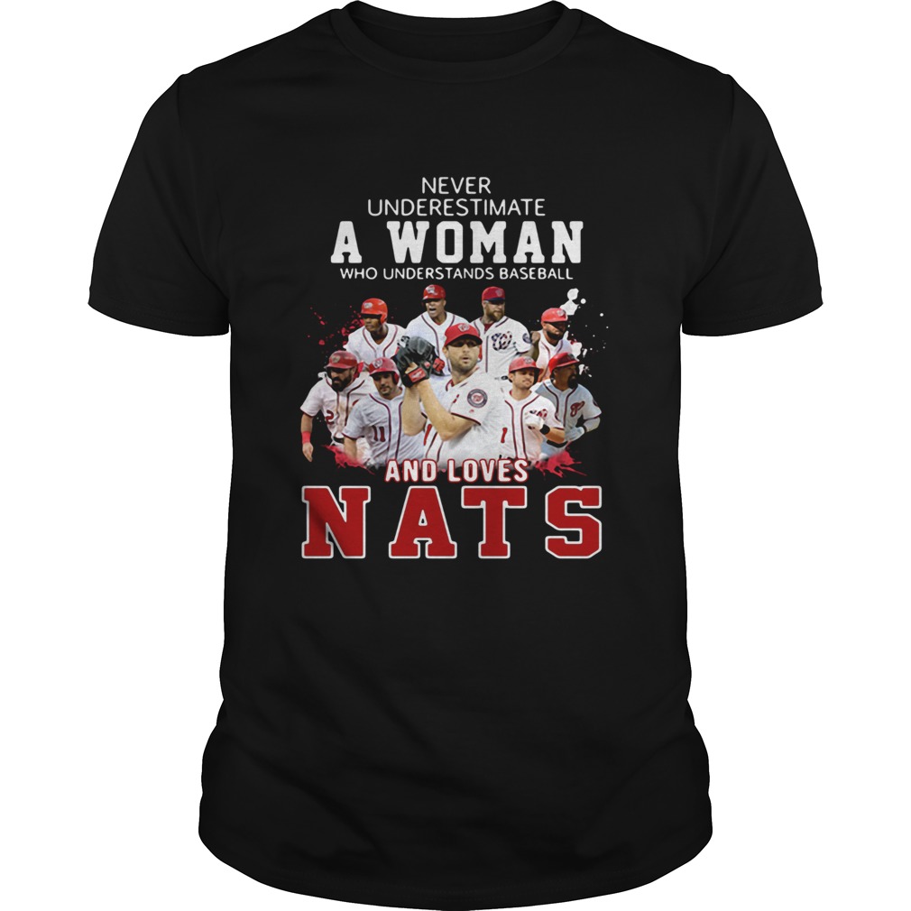 Never Underestimate A Woman Who Understands Baseball And Loves Nats Shirt