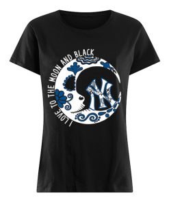 New York YanKees I love to the Moon and black Classic Women's T-shirt