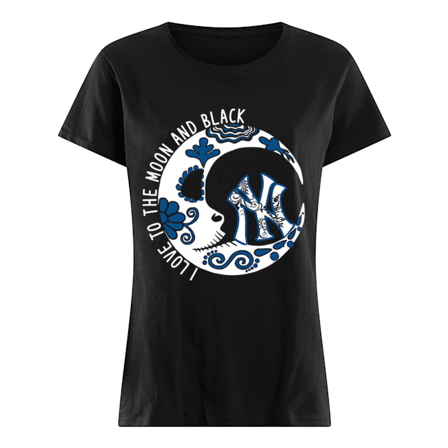 New York YanKees I love to the Moon and black Classic Women's T-shirt