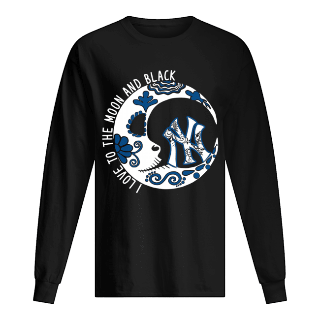 New York YanKees I love to the Moon and black Long Sleeved T-shirt 