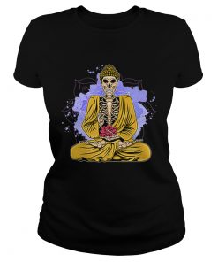 Nice Halloween Yoga Meditating Skeleton Yogi Namaste  Classic Ladies