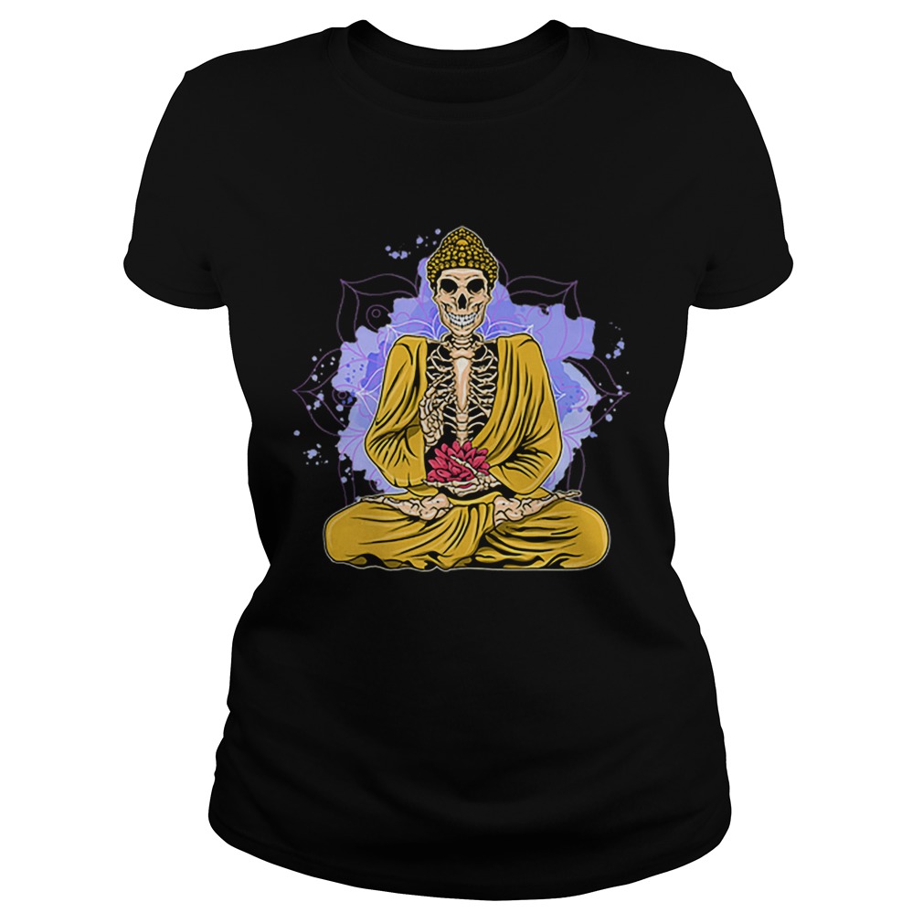 Nice Halloween Yoga Meditating Skeleton Yogi Namaste Classic Ladies