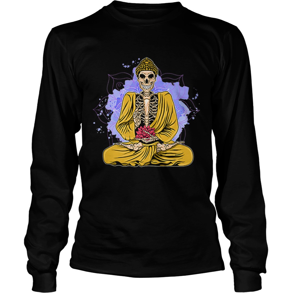 Nice Halloween Yoga Meditating Skeleton Yogi Namaste LongSleeve