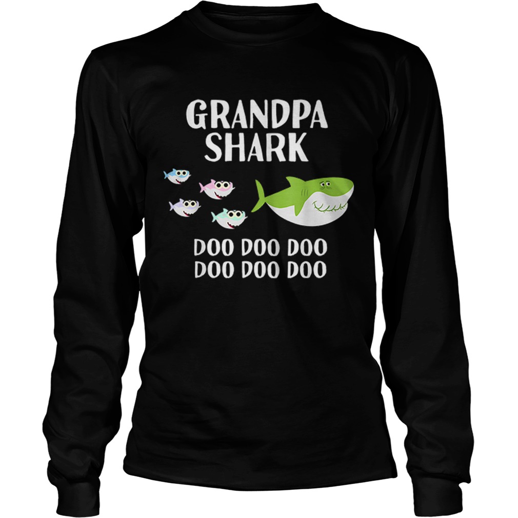 Nice Mens Grandpa Shark Halloween Christmas Grandpa Matching LongSleeve