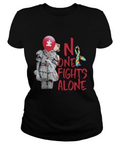 No one fights alone pennywise autism awareness  Classic Ladies