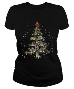 Norwegian Elkhound Christmas Tree TShirt Classic Ladies