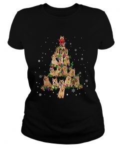 Norwich Terrier Christmas Tree TShirt Classic Ladies