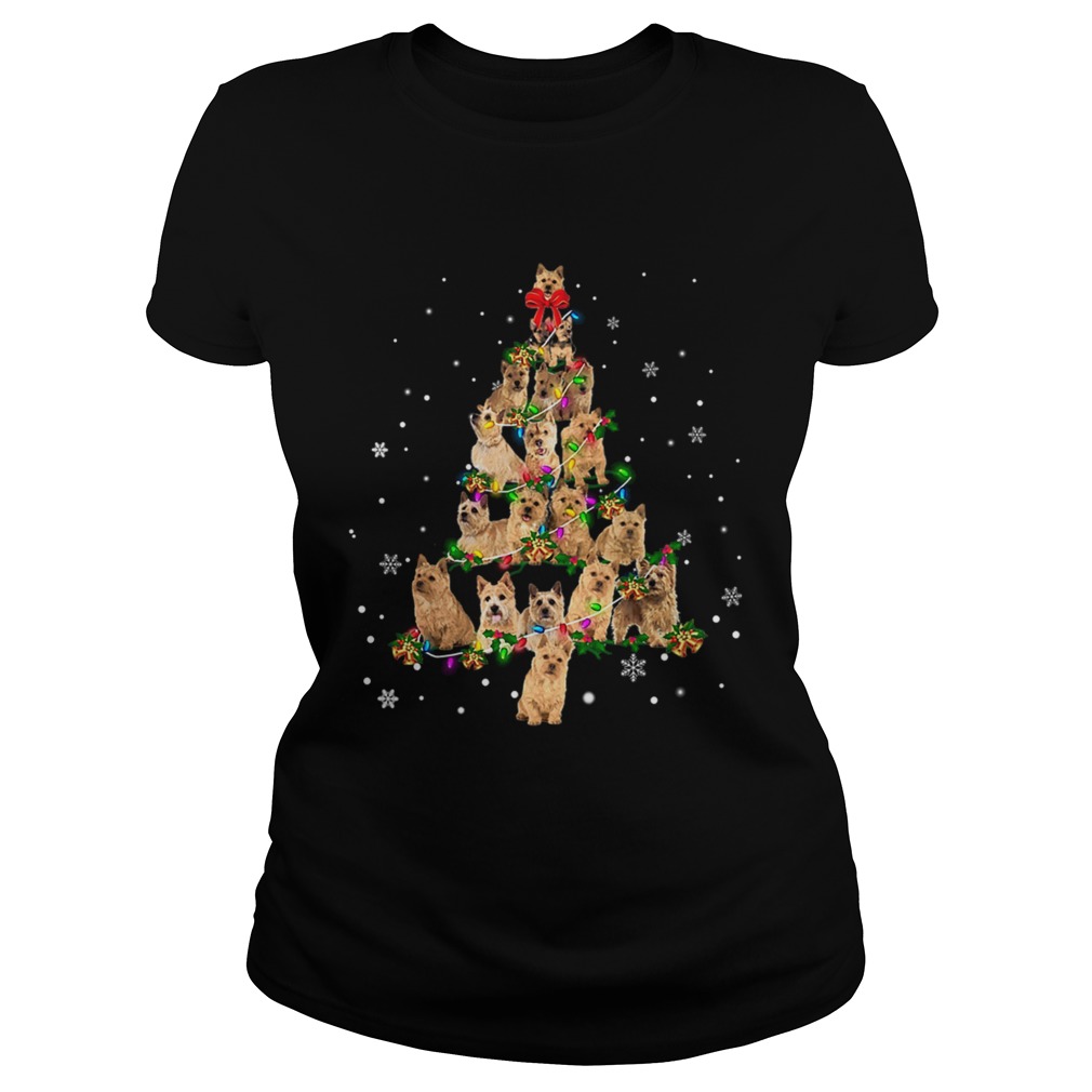 Norwich Terrier Christmas Tree TShirt Classic Ladies