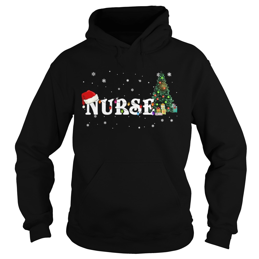 Nurse Christmas Santa Hat Holiday TShirt Hoodie