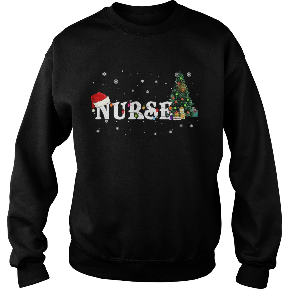 Nurse Christmas Santa Hat Holiday TShirt Sweatshirt