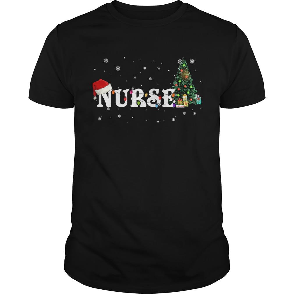 Nurse Christmas Santa Hat Holiday TShirt