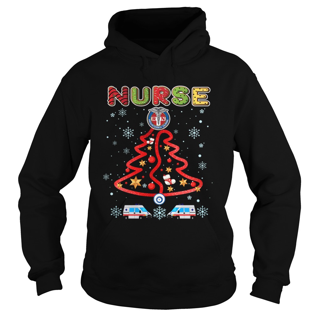 Nurse Christmas Tree Merry Xmas Gift TShirt Hoodie