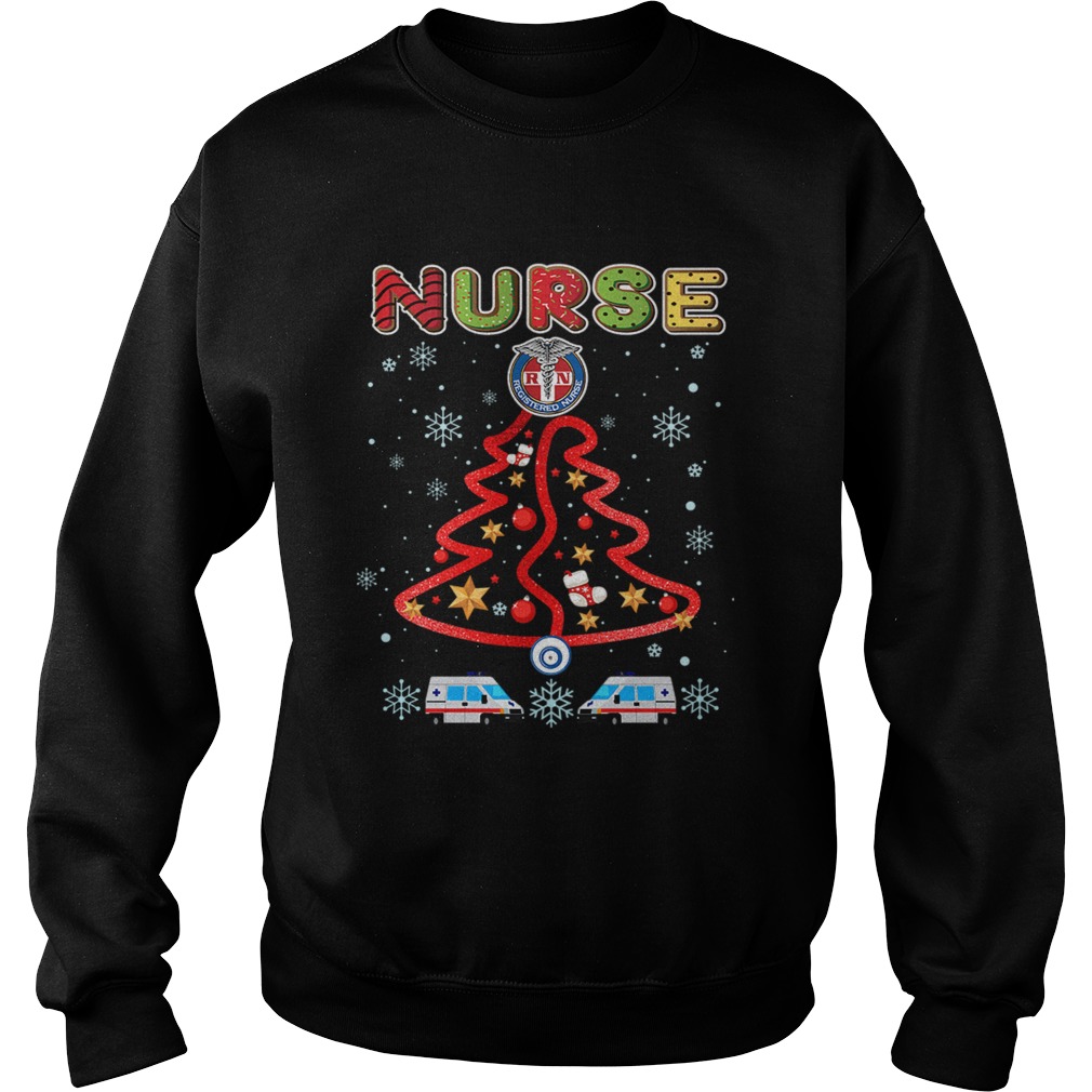 Nurse Christmas Tree Merry Xmas Gift TShirt Sweatshirt