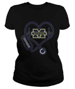 Nurse Michigan Wolverines heart  Classic Ladies