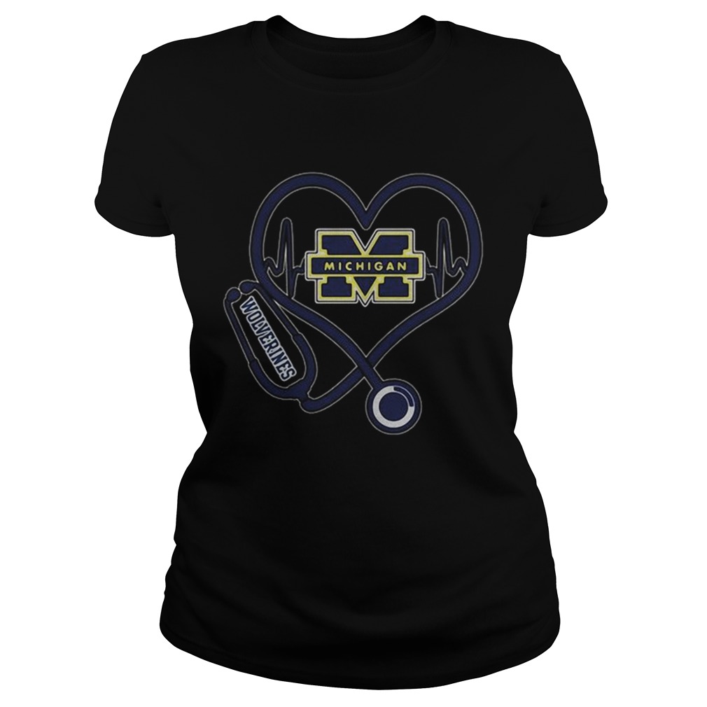 Nurse Michigan Wolverines heart Classic Ladies