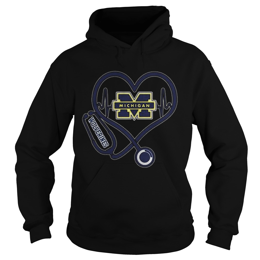 Nurse Michigan Wolverines heart Hoodie