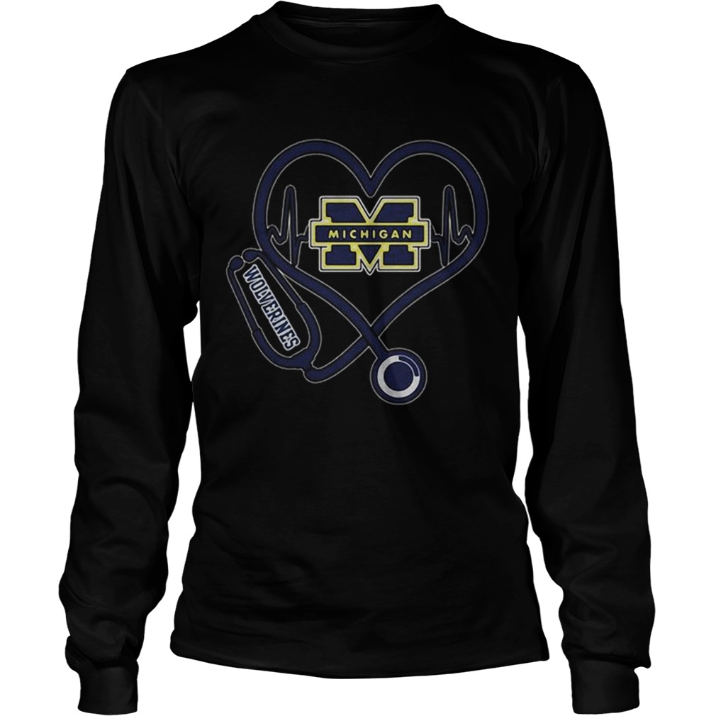 Nurse Michigan Wolverines heart LongSleeve