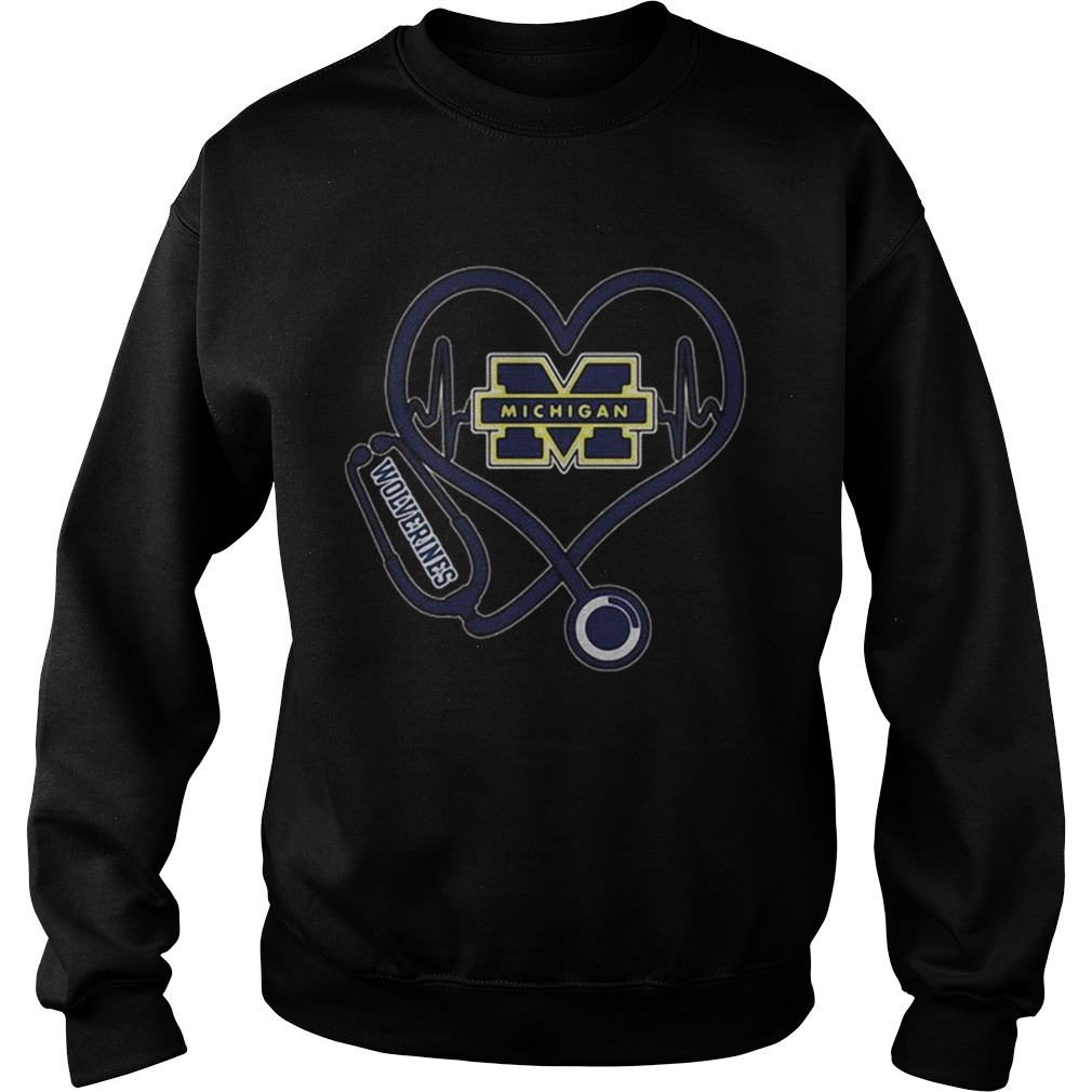 Nurse Michigan Wolverines heart Sweatshirt