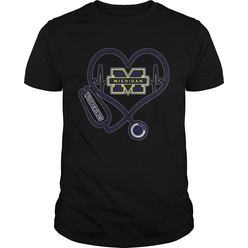 Nurse Michigan Wolverines heart shirt