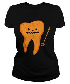 Official Halloween Spooky Dentist Scary Dental Assistant Tee  Classic Ladies