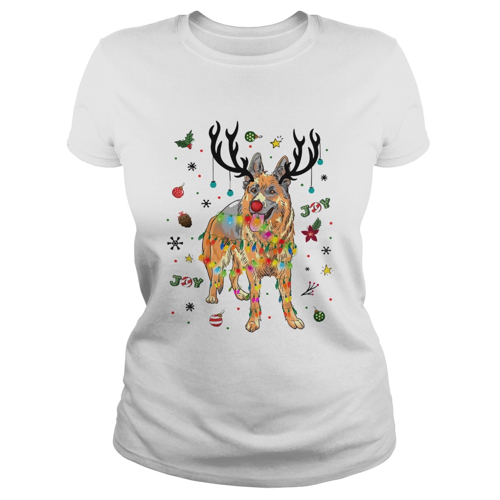 Old German Shepherd Dog Reindeer Christmas Joy Classic Ladies