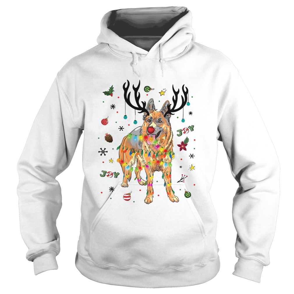 Old German Shepherd Dog Reindeer Christmas Joy Hoodie