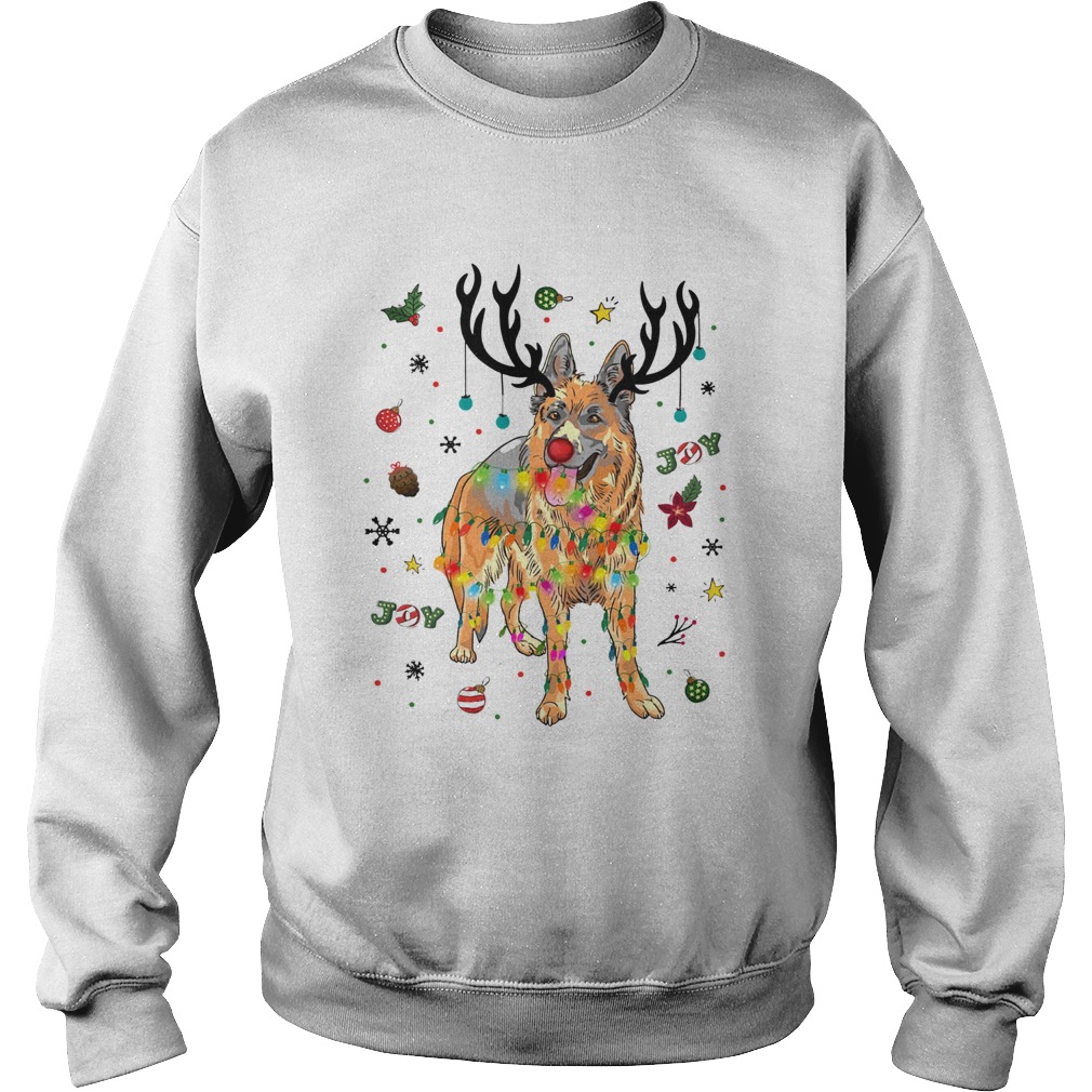 Old German Shepherd Dog Reindeer Christmas Joy Sweatshirt