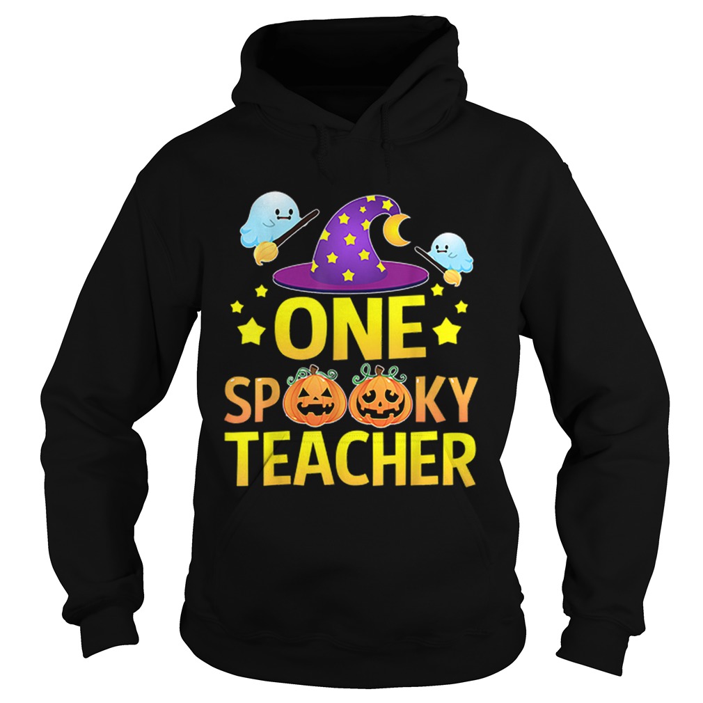 One Spooky Teacher Halloween Gifts Ghost Witch Hat Hoodie