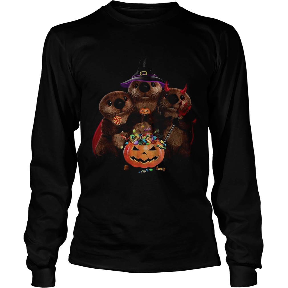 Otter witch and Pumpkin Halloween LongSleeve