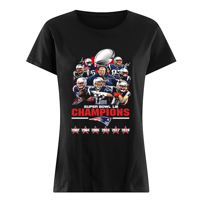 Patriot New England Super Bowl LIII Champions Signatures Shirt Classic Women's T-shirt