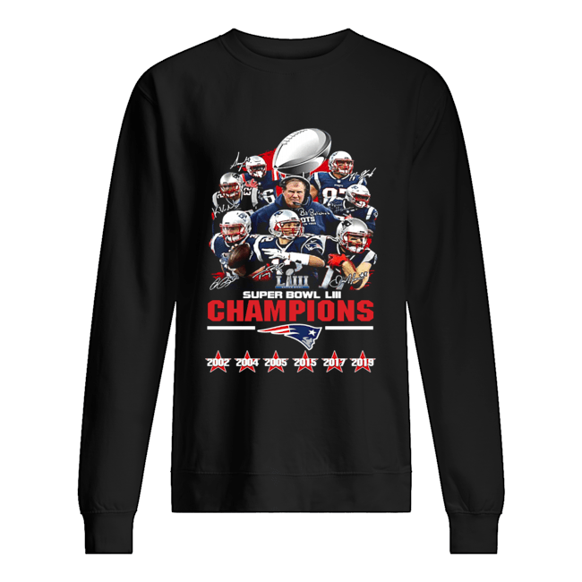 Patriot New England Super Bowl LIII Champions Signatures Shirt Unisex Sweatshirt