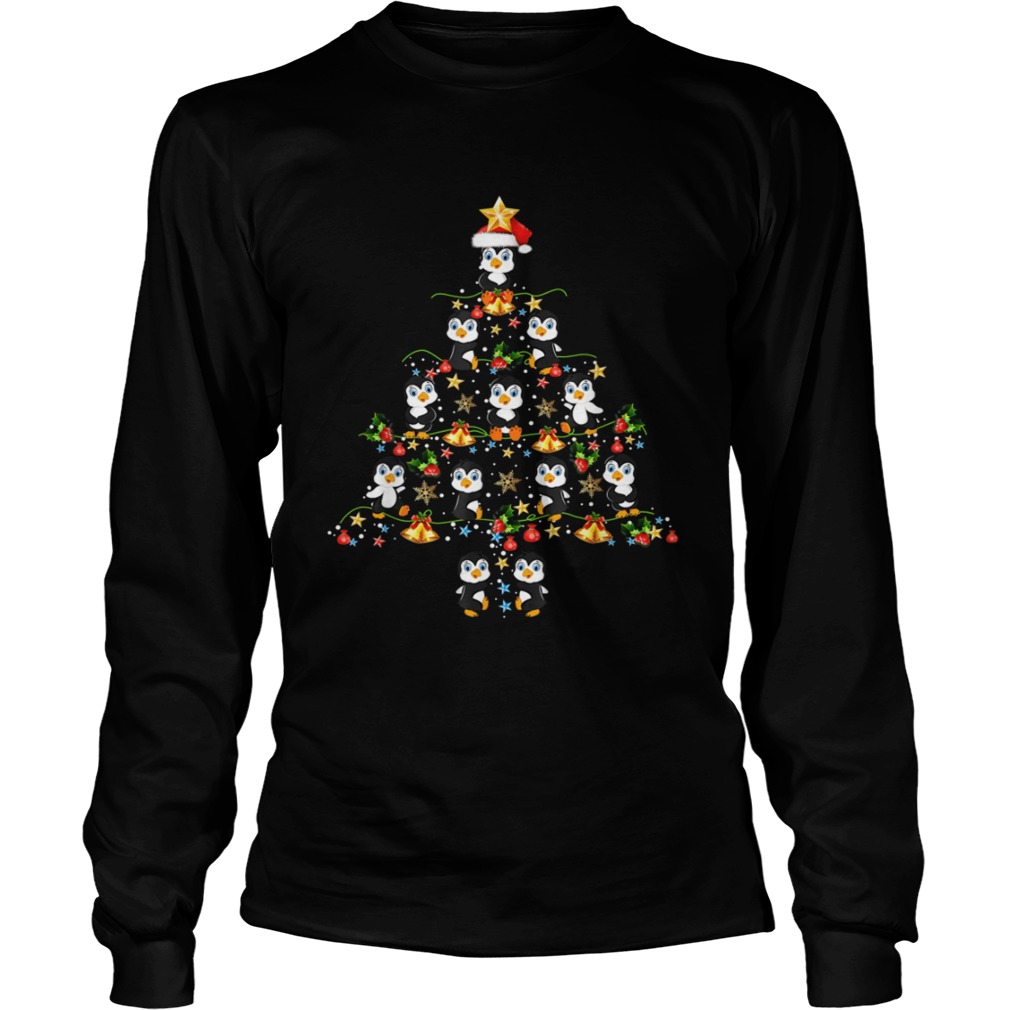 Penguin Christmas Tree Merry TShirt LongSleeve