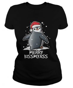 Penguins Merry Kissmyass Shirt Classic Ladies