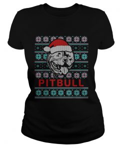 Pitbull Ugly Christmas Dog Gift TShirt Classic Ladies