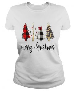 Plaid Christmas Trees TShirt Classic Ladies