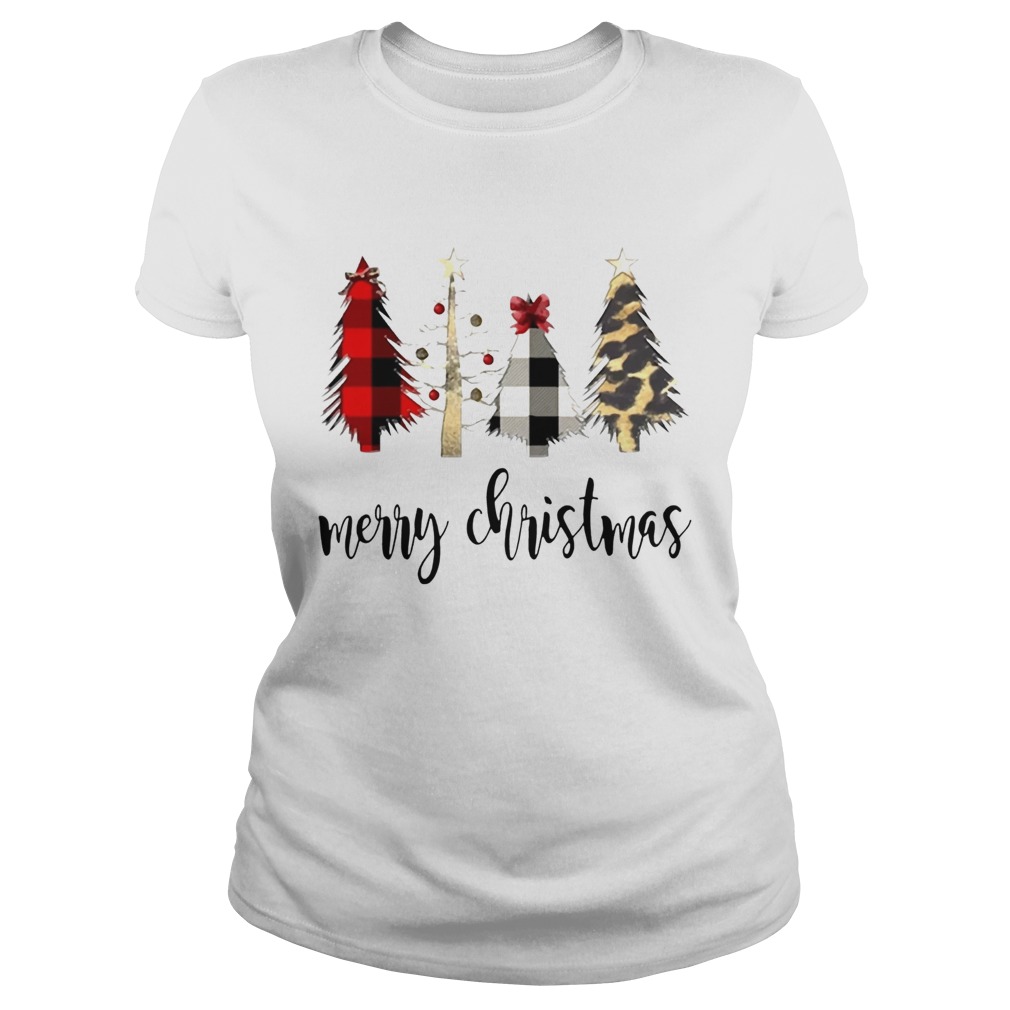 Plaid Christmas Trees TShirt Classic Ladies