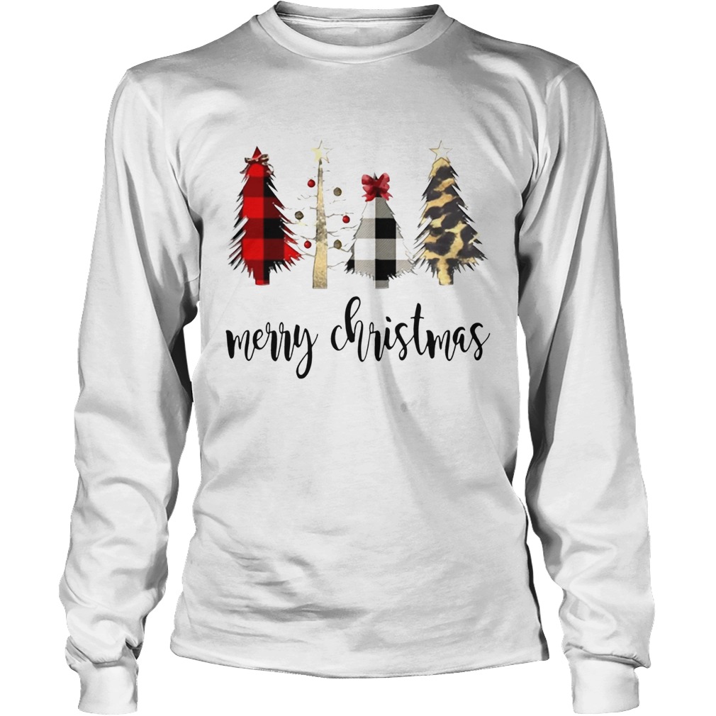 Plaid Christmas Trees TShirt LongSleeve