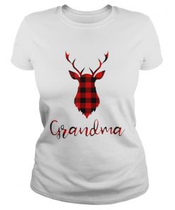 Plaid Reindeer Grandma Family Matching Group Christmas TShirt Classic Ladies