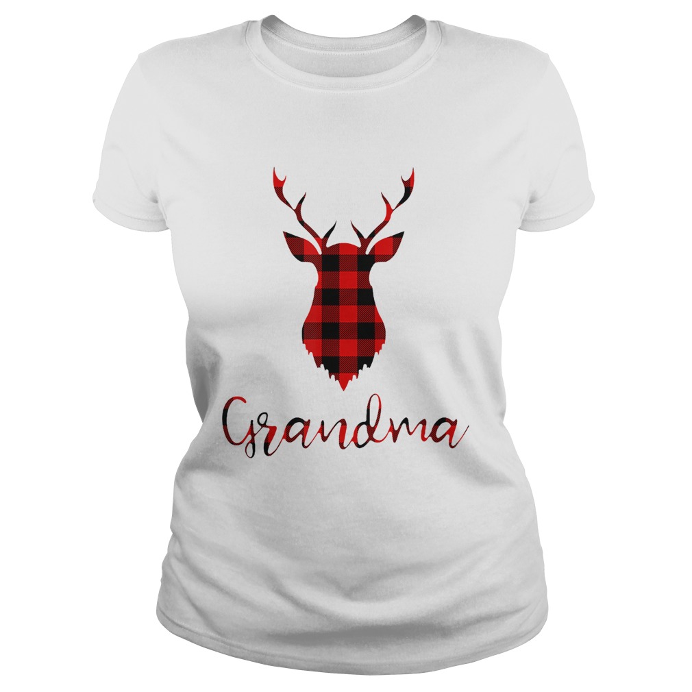 Plaid Reindeer Grandma Family Matching Group Christmas TShirt Classic Ladies