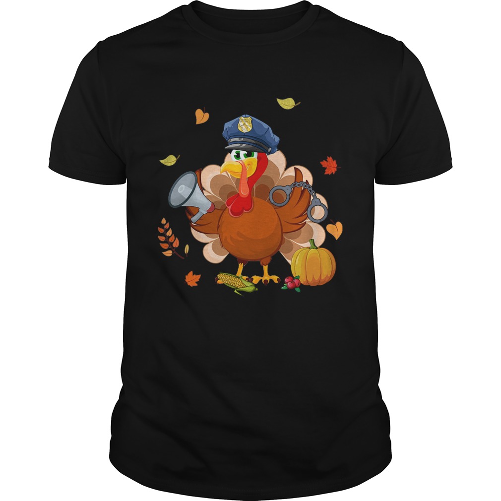 Police Turkey Thanksgiving Gift TShirt