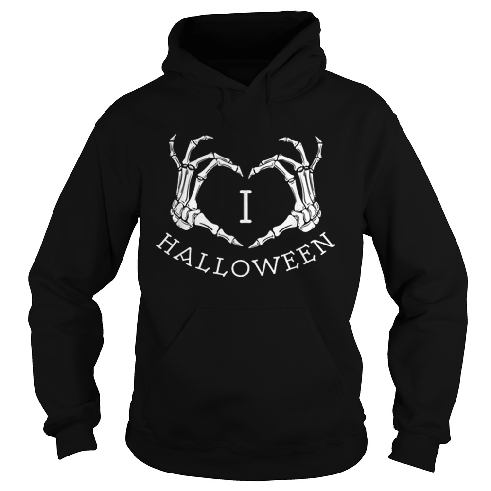 Premium Scary Skeleton Bones Hands I Love Halloween Hoodie