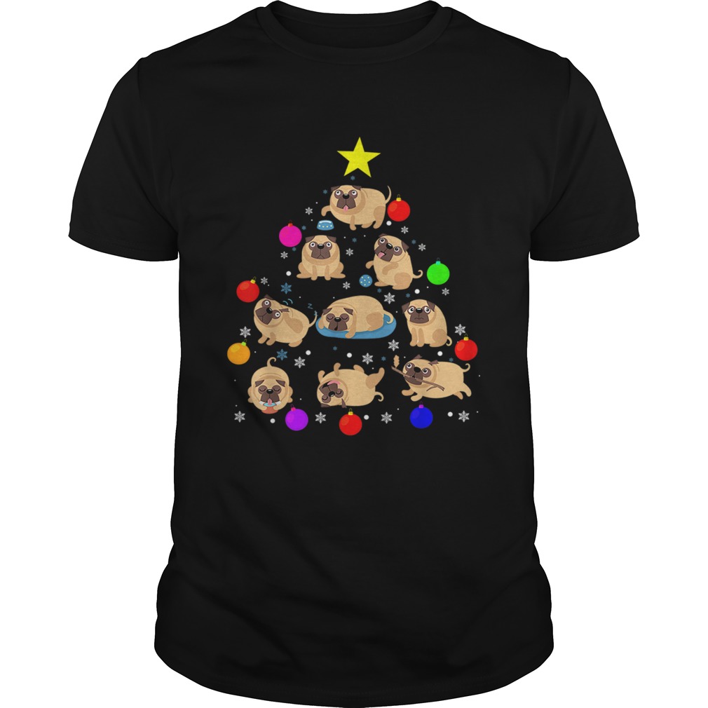 Pug Dog Christmas Tree T Shirt Ornament Decor Gift TShirt