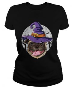 Pug Witch Hat Funny Halloween Gifts Dog  Classic Ladies