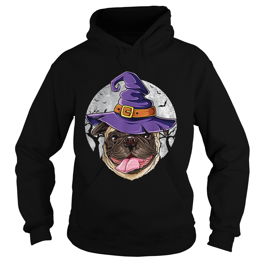 Pug Witch Hat Funny Halloween Gifts Dog Hoodie