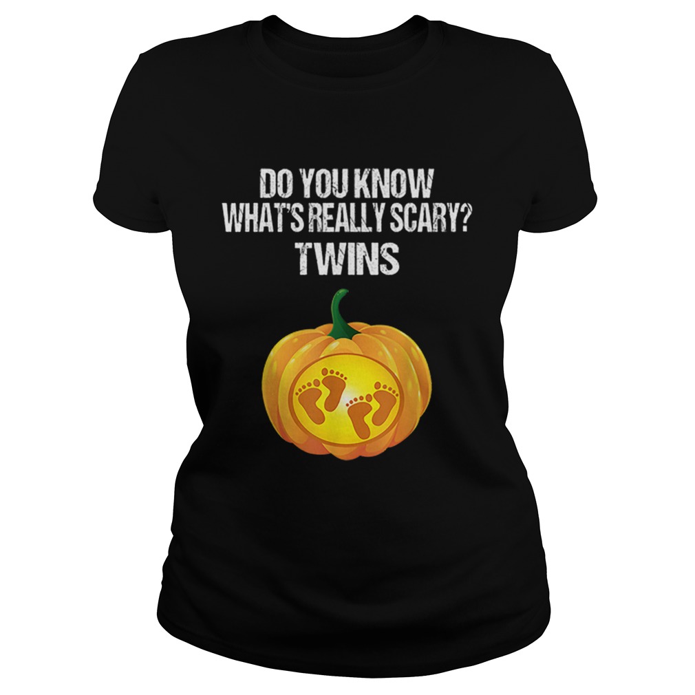 Pumpkin Belly Pregnancy Announcement Halloween Twins Classic Ladies