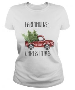 Red Truck Farmhouse Christmas ugly  Classic Ladies