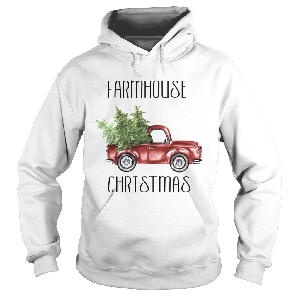 Red Truck Farmhouse Christmas ugly Hoodie