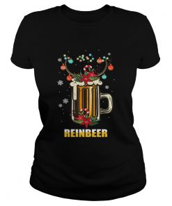 Reinbeer Christmas Funny Beer Lover Gift TShirt Classic Ladies